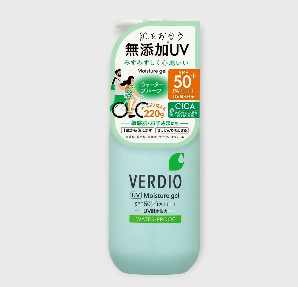ヴェルディオ UV モイスチャージェル N SPF50+ PA++++ 220g(ボトルの正面)
